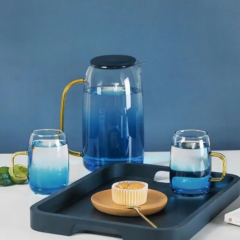 Factory Wholesale Heat Resistant Glass Water Pot Heat Resistant Large Capacity Glass Pitcher Iced Tea Beverage Carafe