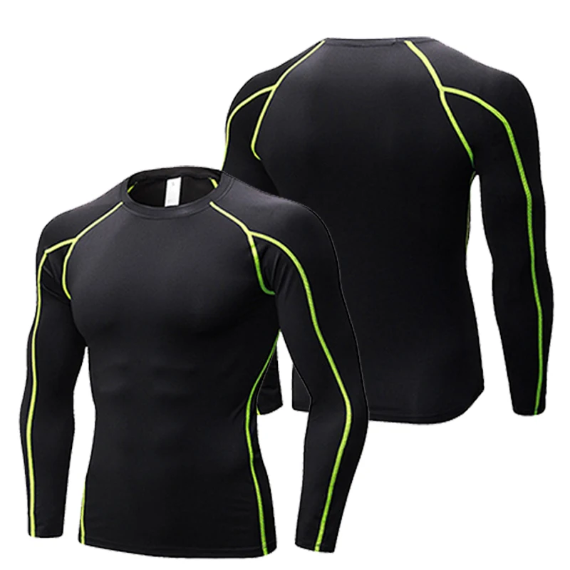 Men Compression Under Base Layer Tops Long Sleeve Quick Dry Sports Shirt custom mens gym long sleeve blank tight shirts