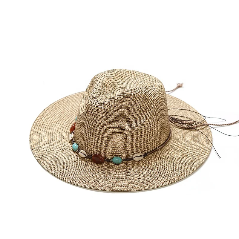 European And American Spring And Autumn Big Eaves Jazz Top Hat Fashion Foldable Beach Straw Hat Large Rim Panama Hats
