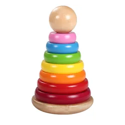 Children Rainbow Tower toys set kids early Educational toys Stacking Ring Classification Blocks Toy
