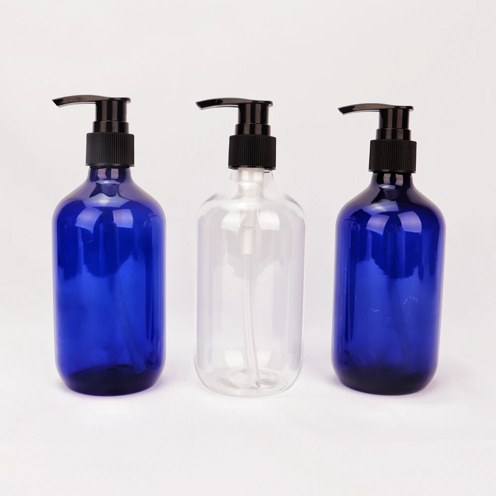 12oz Empty Brown Plastic Body Lotion Pump Bottle Liquid Soap Pet 250ml alcohol hand washing liquid PET plastic bottle