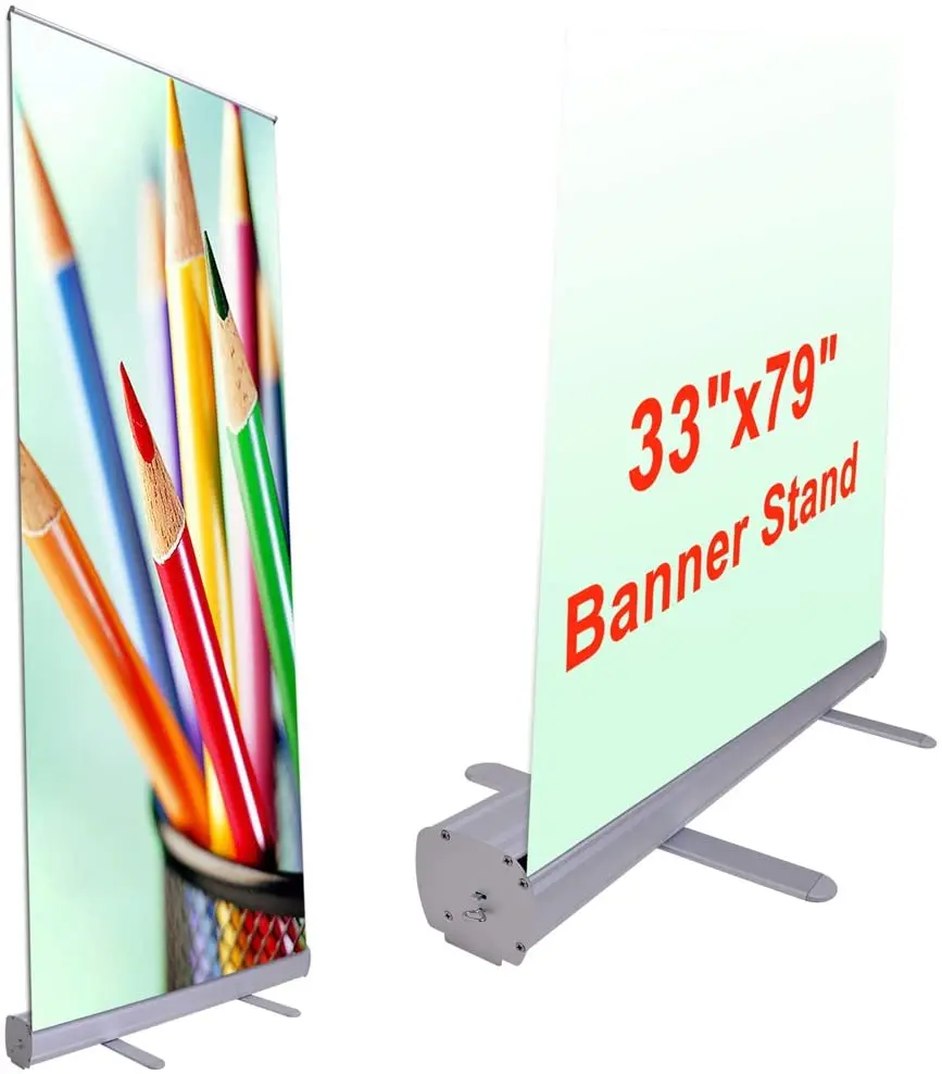 Instahibit 33-inch x 79-inch (about 83.8 cm x 200.7 cm) aluminum retractable roll banner bracket conference exhibition trade sho