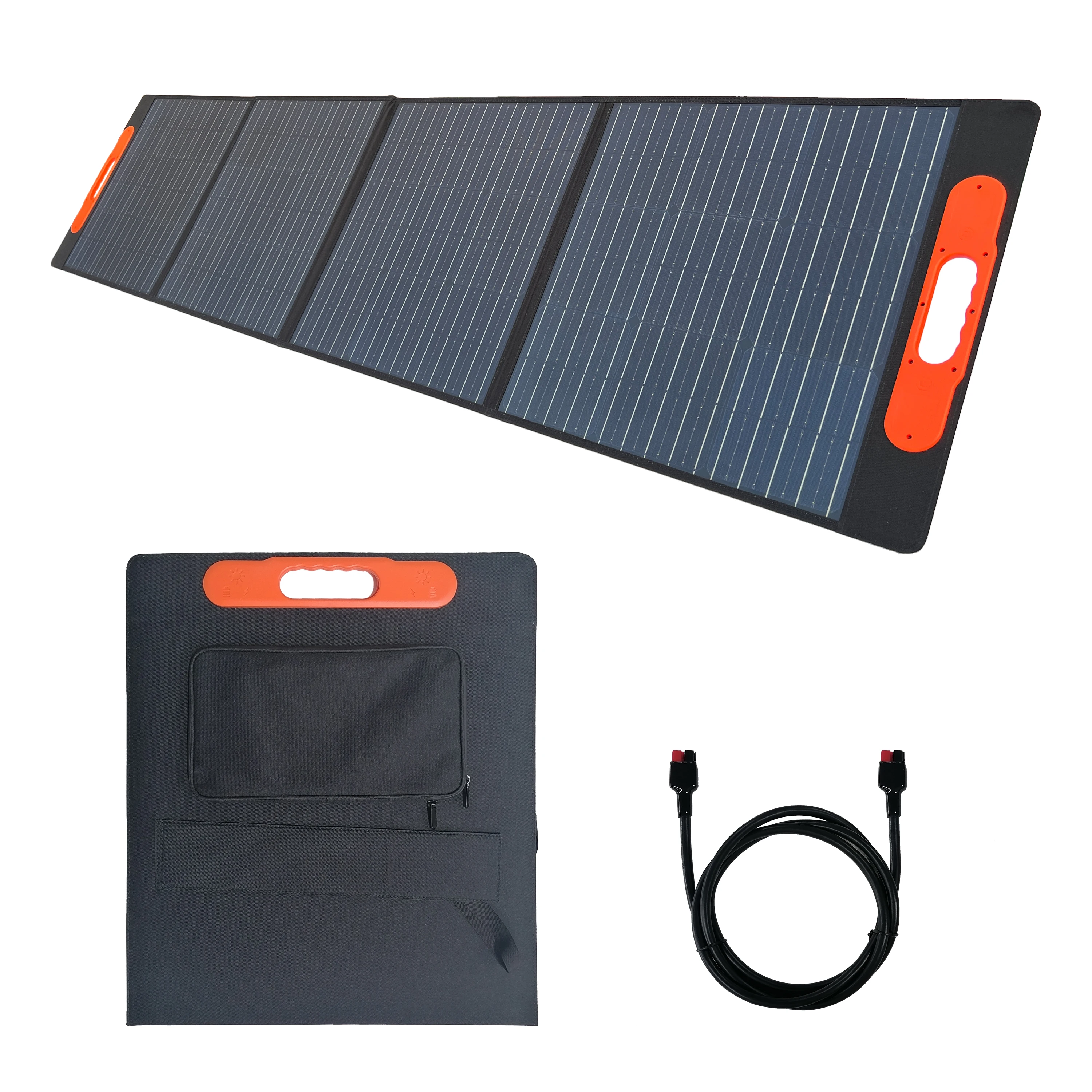 200W  Folding Solar Cell Monocrystalline Integration PV Outdoor Portable  Solar Panel System for Power Station