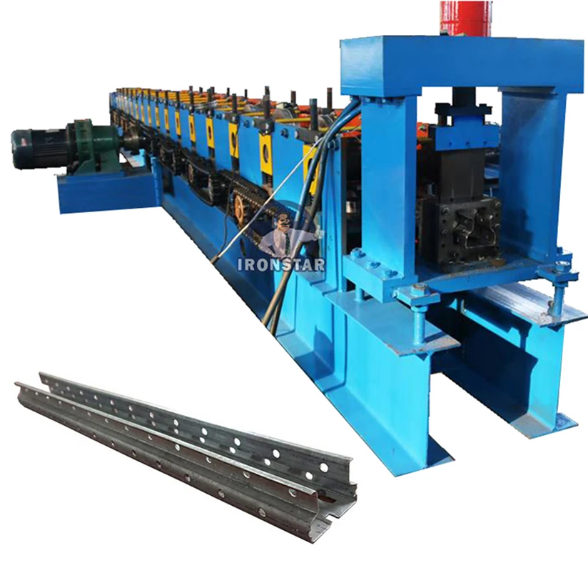 IRONSTAR C Section Bracing Omega Profile Storage Rack Upright Post Roll Forming Machine hot sale in Egypt