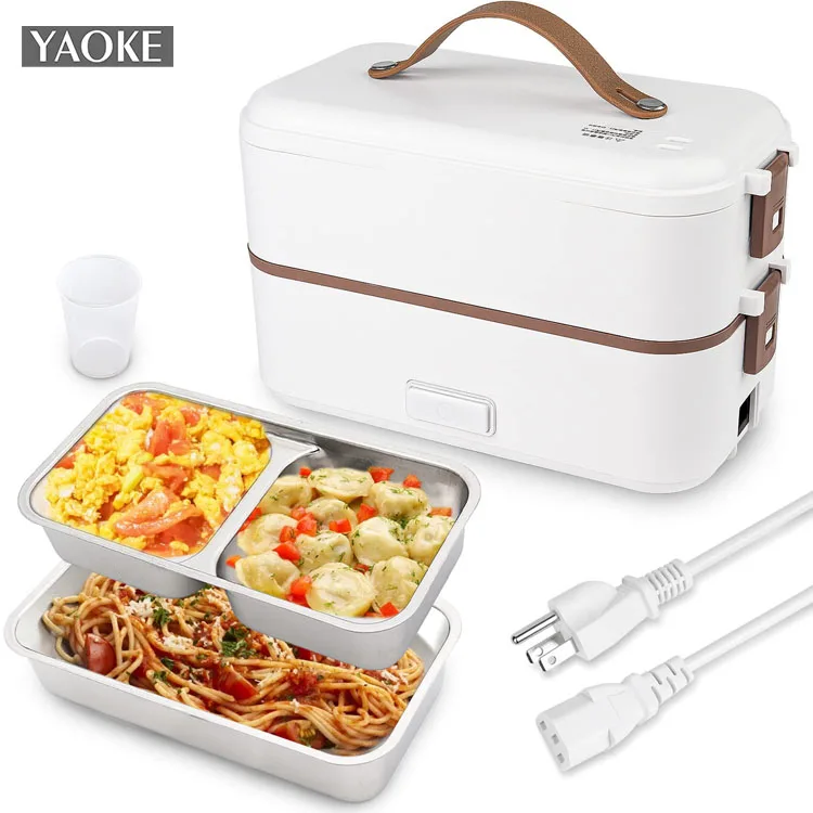 Portable Electric Lunch Box Stainless Steel Heating Food Multifunctional Electric Lunch Box For Home Office Car