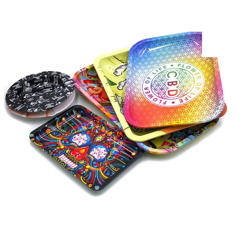 wholesale food grade metal serving tray, tinplate smoking rolling tray 18*12.5cm ,chocolate serving metal trays