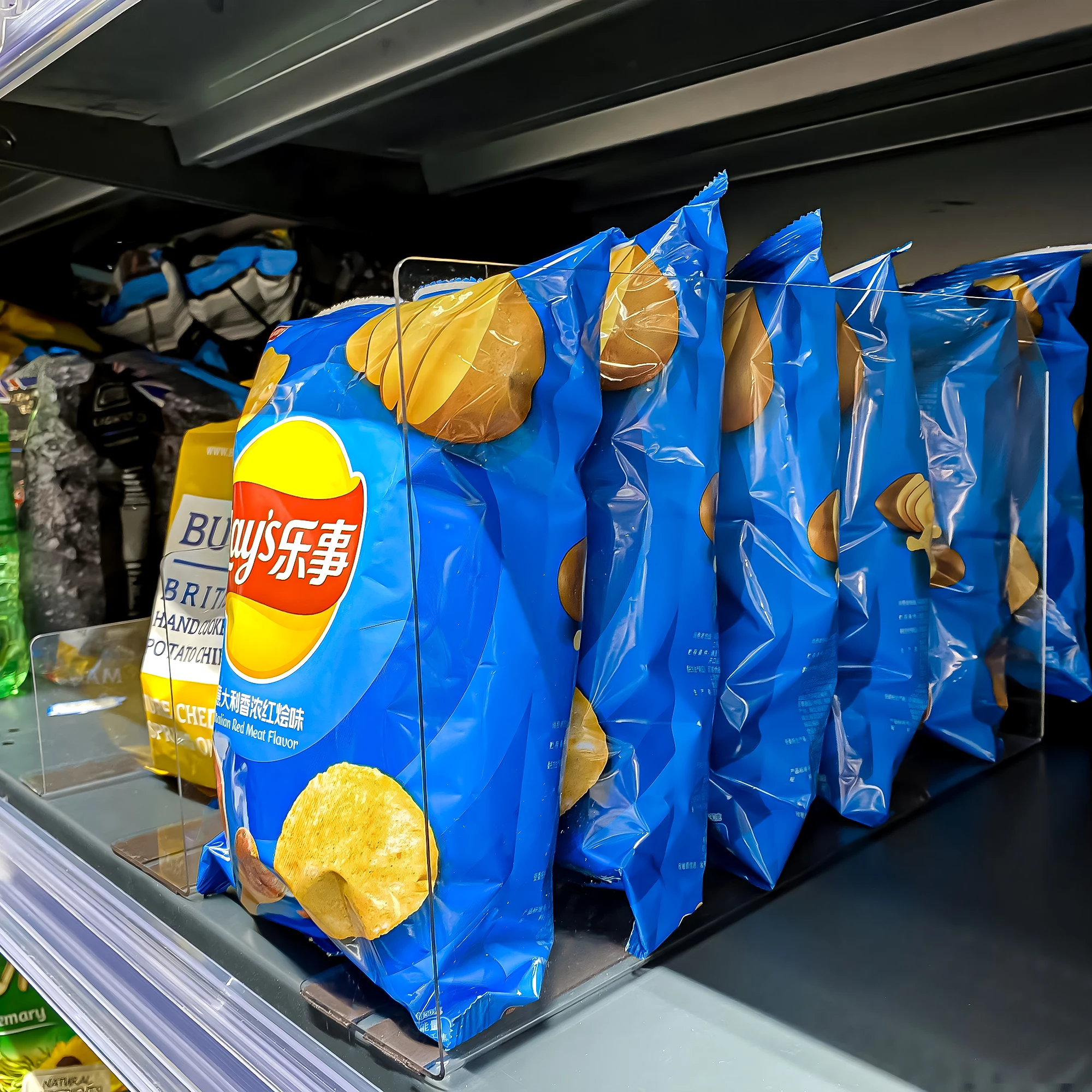 Good Price 5pcs Clear Acrylic Shelf Divider with Magnet Strip L Shape Separator Clear Shelf Divider