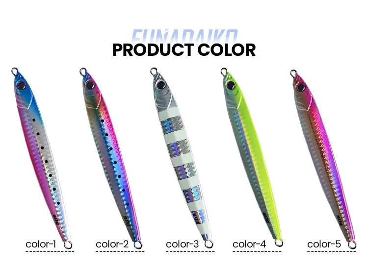FUNADAIKO popular flying lure speed sinking luminous simulated bait with hook saltwater fishing lures metal