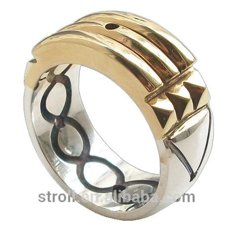 2024 Spiritual adult power 5 gram gold plated Atlantis ring designs for men wholesale