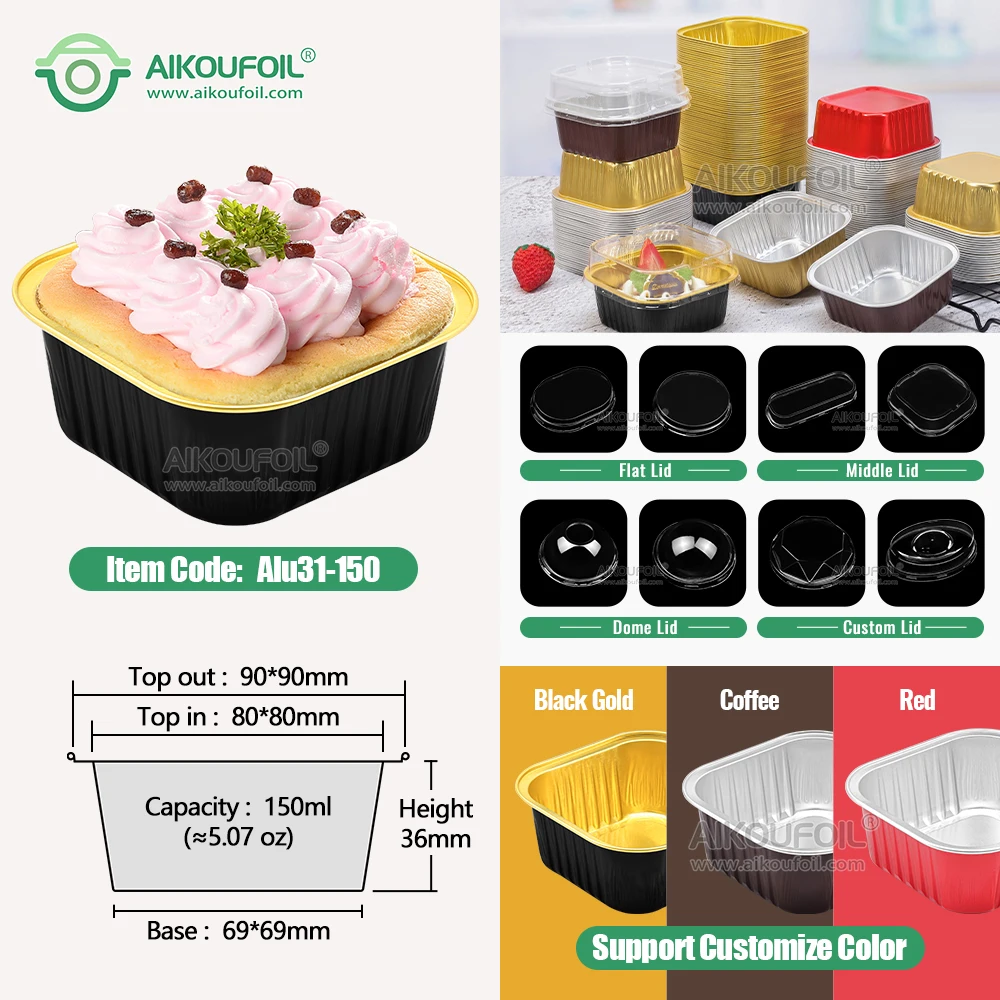 Takeaway Container Aluminum foil turkey trays disposable foil baking pan round black microwave aluminum foil container