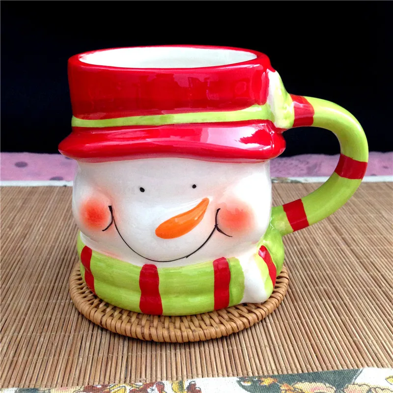 Christmas Decorations Creative Art Coffee Tea Cup 3d Santa Claus Ceramic Mugs