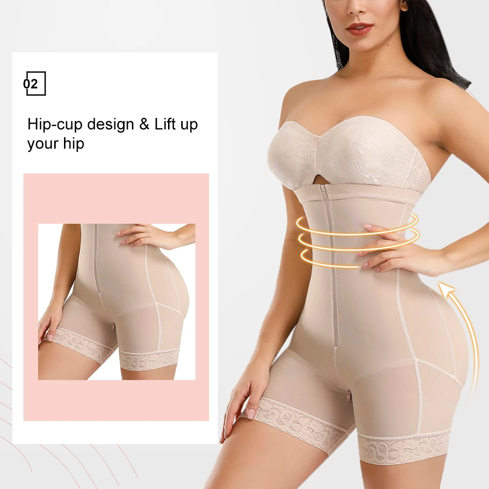 Hot Sale High Quality Adjust Hooks And Zipper Women Fat Tummy Control Colombian Full Body Shaper Shapewear