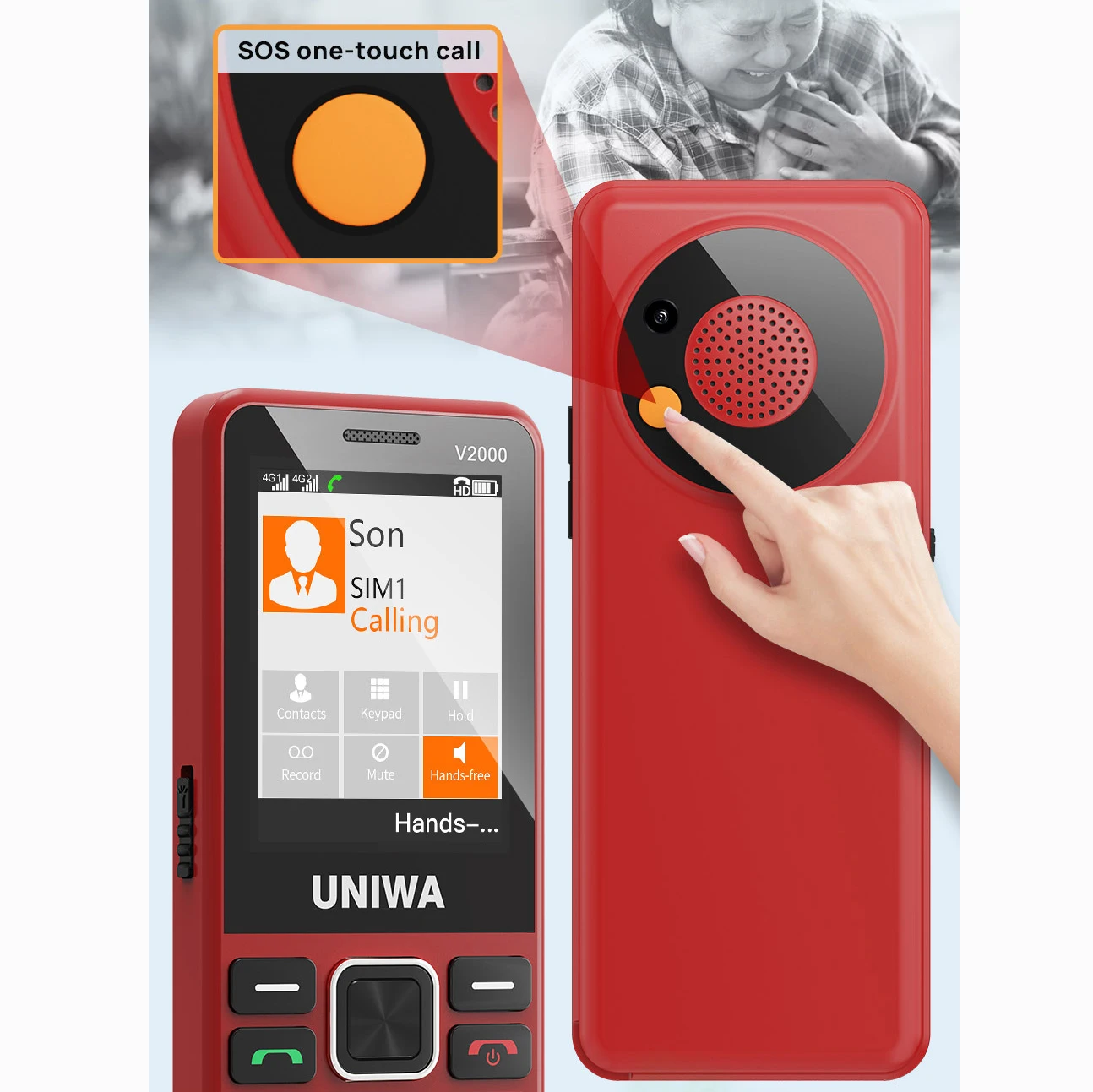 V2000 Китай большой аккумулятор большая кнопка GSM 2G 3G 4G мобильный телефон для пожилых людей Dumbphone SOS клавиатура глобальная функция