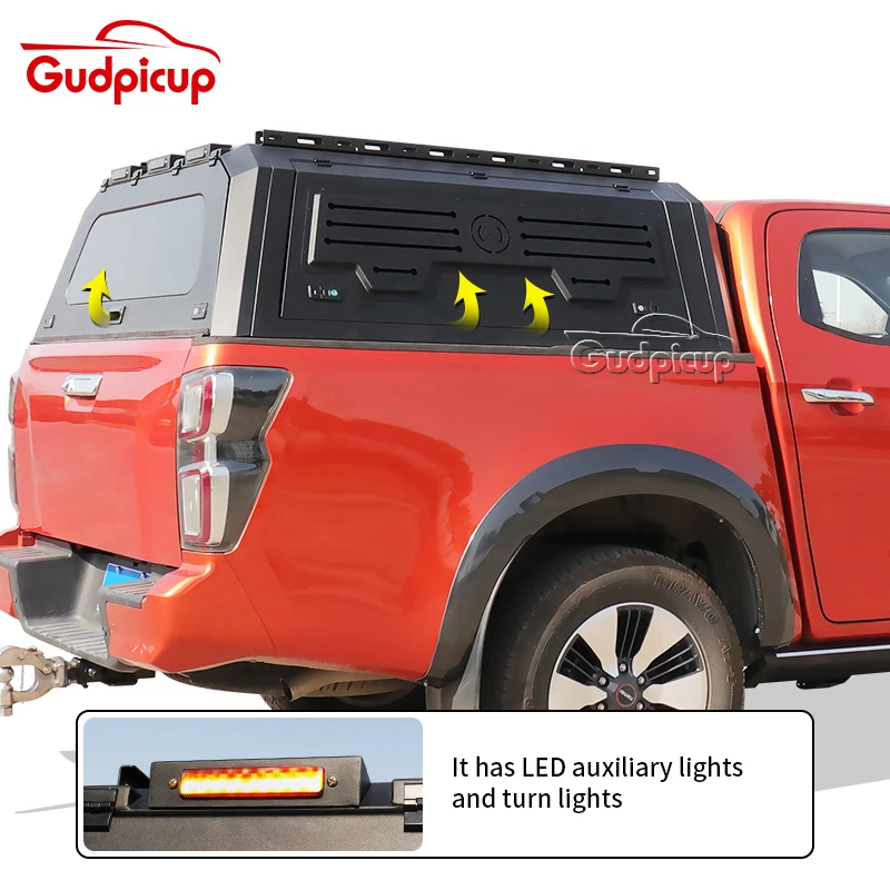 4x4 Pick Up Lightweight Steel Pickup Truck Canopy Topper Camper for Toyota Hilux Ford Ranger F150 Dmax