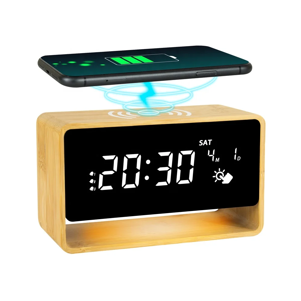 3 in 1 Dorm/Bedroom/Office Wireless Charging Lamp Calendar Display Digital Alarm Clock