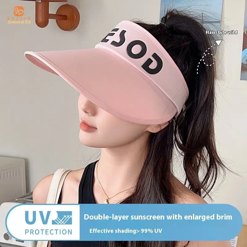 Wholesale Customized summer outdoor sun hat female fashion letters sports sun protection cap empty top visors baseball cap