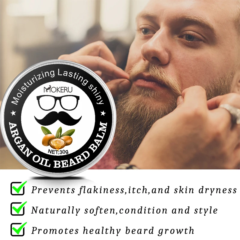 Mokeru 30g New Product Natural Organic Beard Oil Matte Private Label Beard Cream Blam For Men