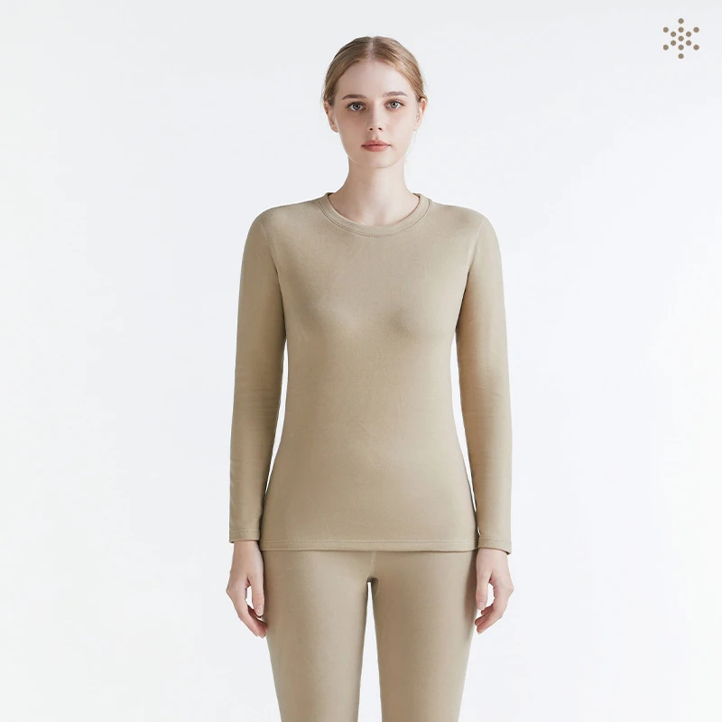 Winter silk wool warm underwear for men plus fleece thick long Johns velvet no trace heating warm suit for women