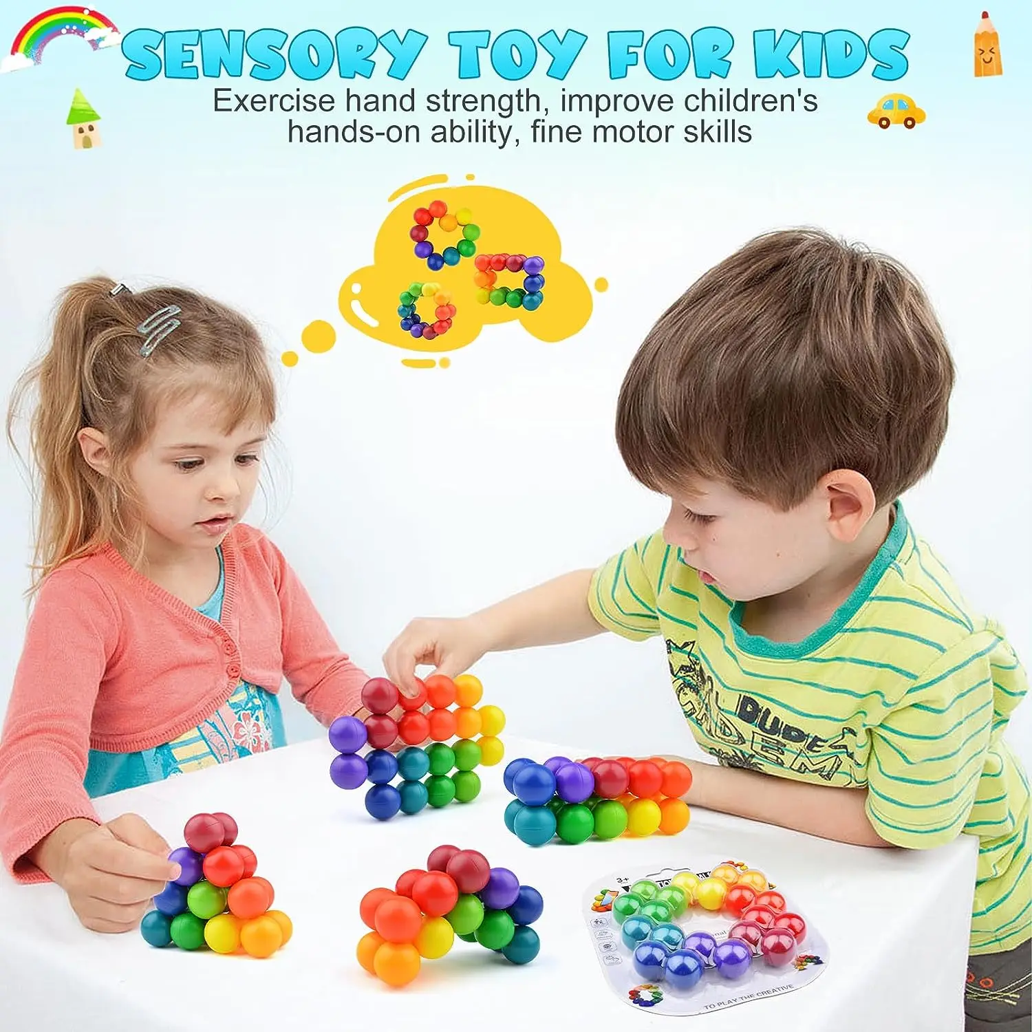 Autism Sensory Toys for Autistic Children, Quiet Fidget Toys for Adults Kids, Travel Toys for Kids Ages 3-5 Gift
