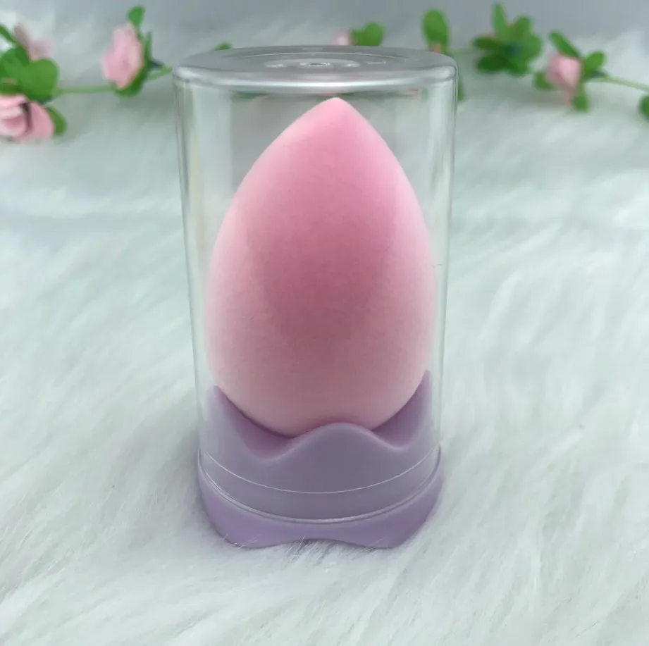 FLY-oem new arrivals oem wholesale micro fiber pu beauty sponge blender flocked velvet microfiber makeup sponge for face
