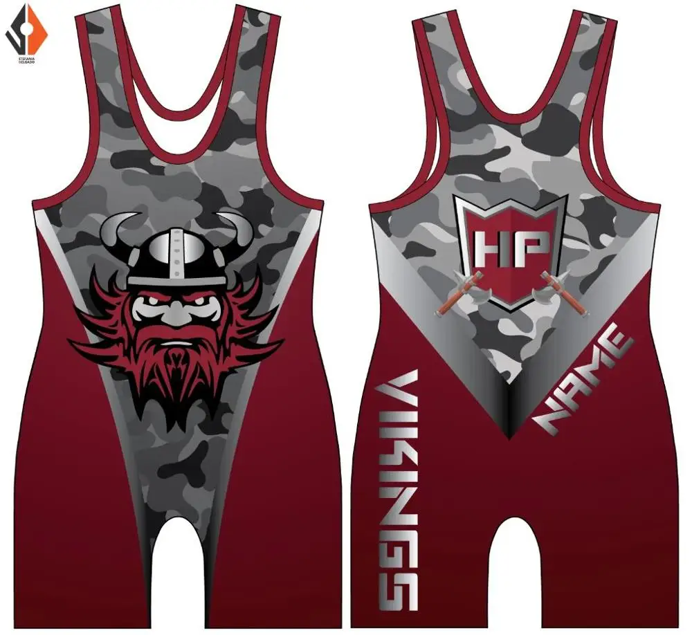 
Custom Spandex wrestling tights wrestling suits sublimation wrestling singlets for Men 
