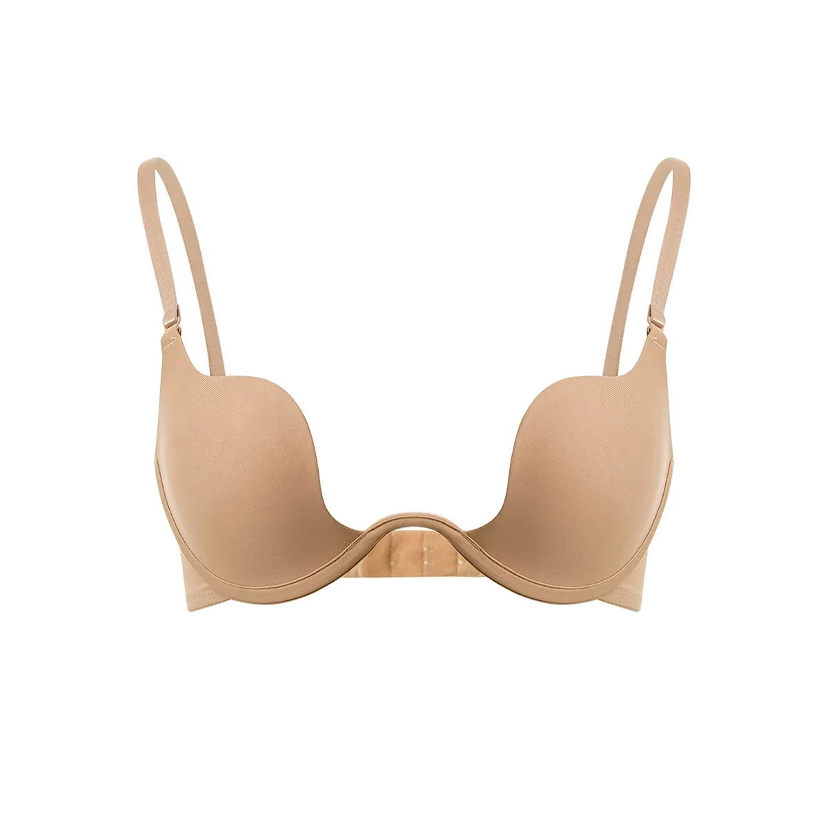 Lady ready stock Sujetador Push Up Sexy For Mujer Woman Deep U Low Cut Backless Bralette Wedding Underwire Plunge push up Bra