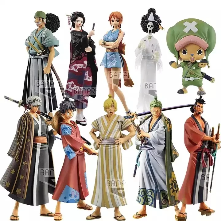 9 Styles Kimono DXF Luffy Luo Zoro Chopper Sanji Nami Usopp Anime Figure Robin Kikunojo Toys Action Figures