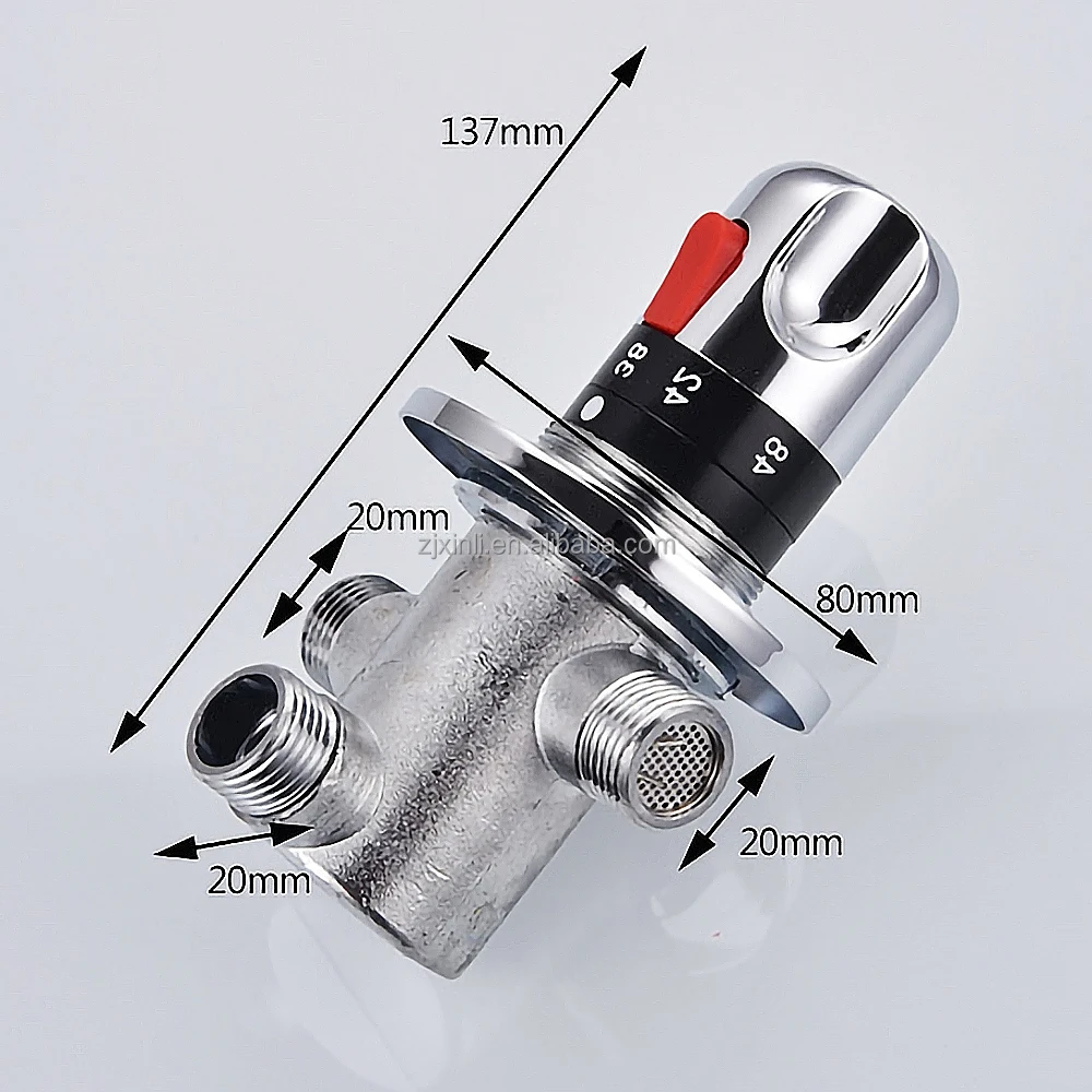 Латунный материал X9335 хромированная отделка водопроводной трубы термостатический смесительный клапан