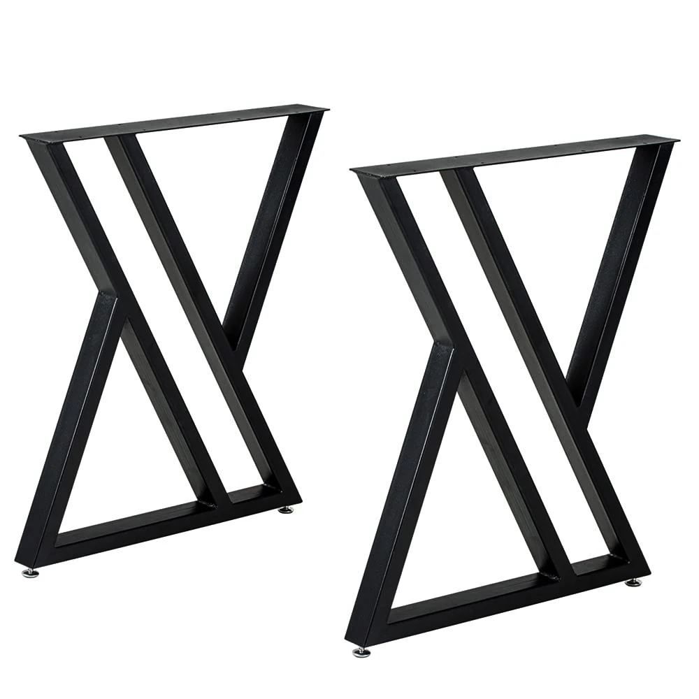 High Quality Industrial Black Square Tube X Shape Frame Metal Coffee Table Leg Furniture Bench feet desk Leg