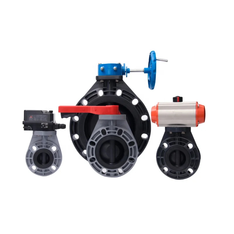 Supply Plastic PVC UPVC CPVC PPH PVDF Industrial Manual Handle/Pneumatic/Motorized Electric Butterfly Valve Manufacturer