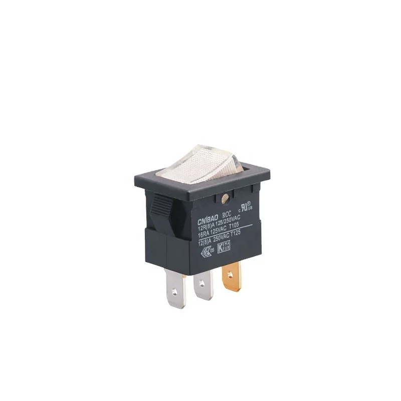 
IBAO Rocker Switch Waterproof IP65 Design RCC Black Housing with Light 16A 125/250VAC for Sharing Device  (1600320640576)