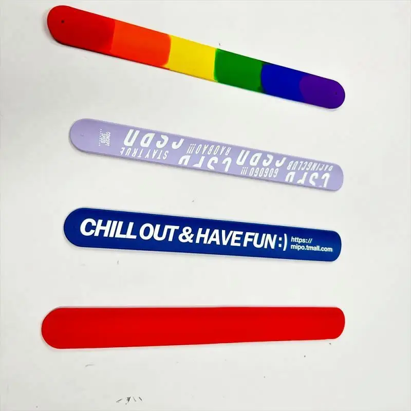 Cheap Rubber Pvc Reflector Wrap Clap Wristband Kids Pvc Reflective Slap Wristband Safety Sport Unspeakable Slap Band