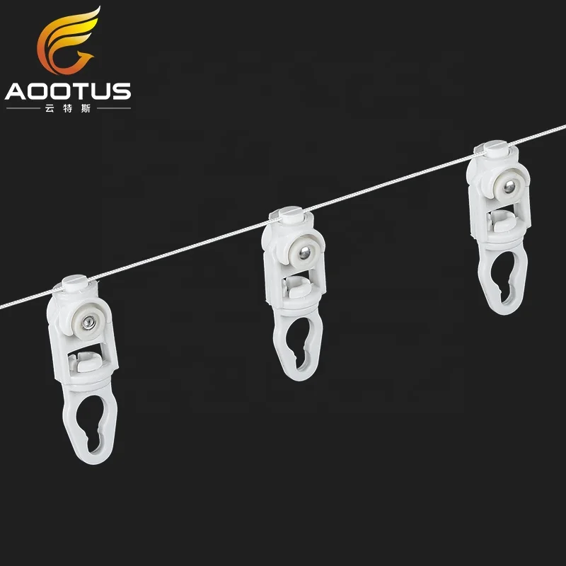 Ripple Fold Double Curtain Track Carrier For Motorized Curtain Rail