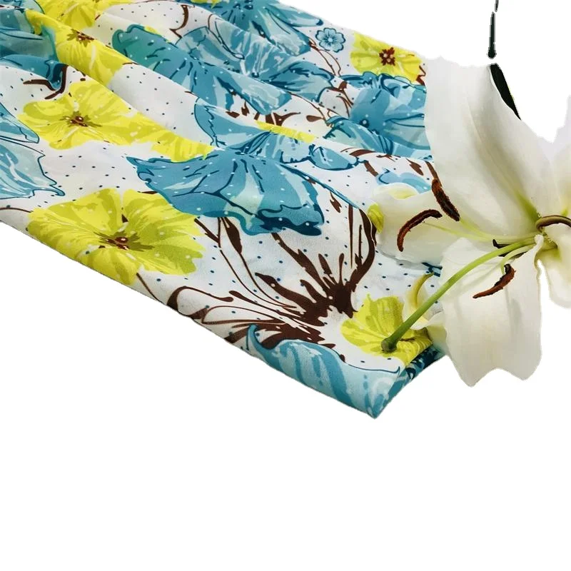 2021 новый тренд 100% вискоза большой цветочный принт искусственный шелк ткань для шарфа