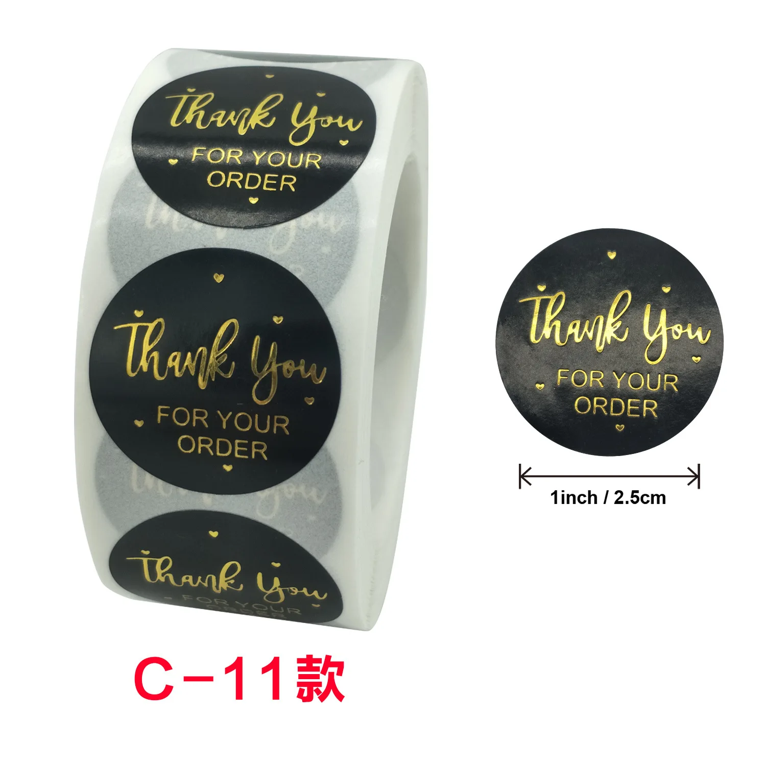 Popular pink and black bronzing thank you sticker sealing sticker self-adhesive roll envelope gift wedding decoration