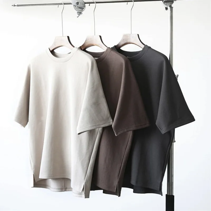 2023 high quality wide boxy blank t shirt heavy weight cotton tshirt oversized black white t-shirt for men