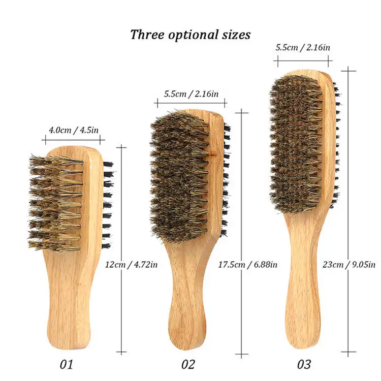 
No MOQ wooden handle double side antistatic hair brush for men 