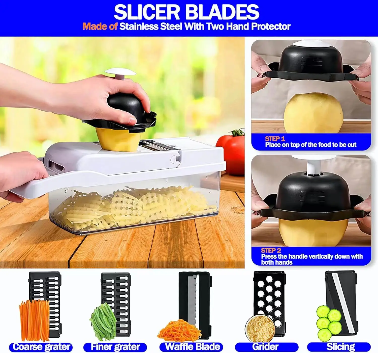 Pro Onion Chopper Multifunctional 26 In 1 Food Processor 12 Blades Steel Vegetable Slicer Dicer Cutter Peeler New Kitchen Fruit