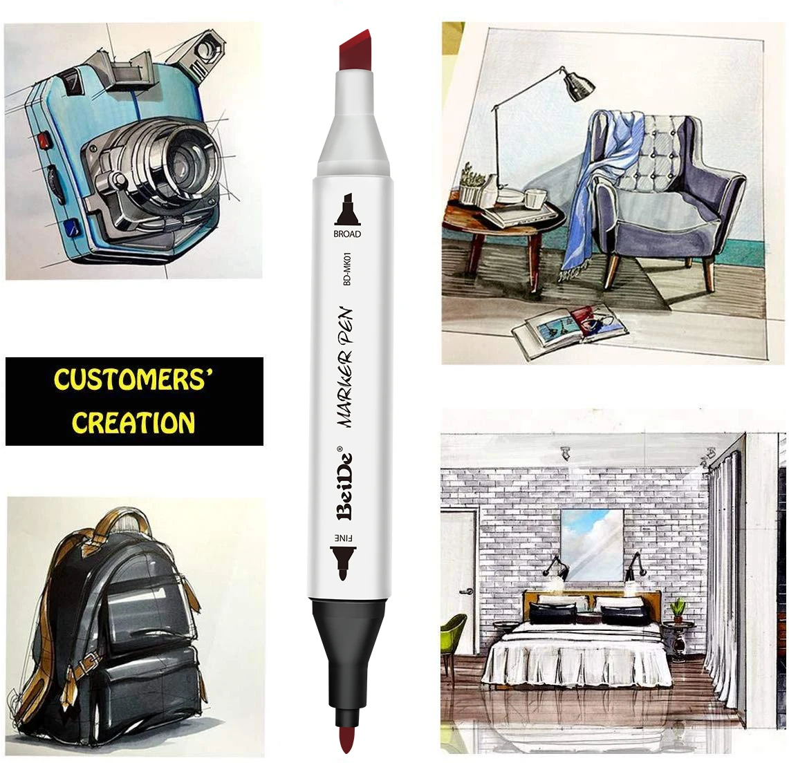 Different Colors alcohol markers set Oil-based Double Tip Art Marker For Kids and Adult Drawing