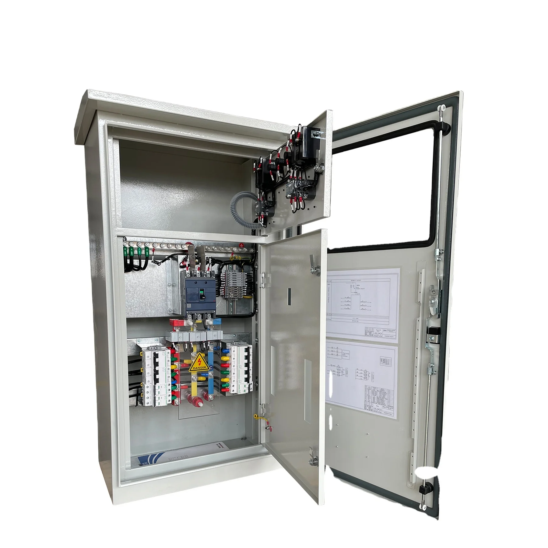 380V 50Hz Outdoor Electric Metal-clad with Eaves, Inner&Outer Doors, with View Window Low Voltage LV Power Distribution Cabinet