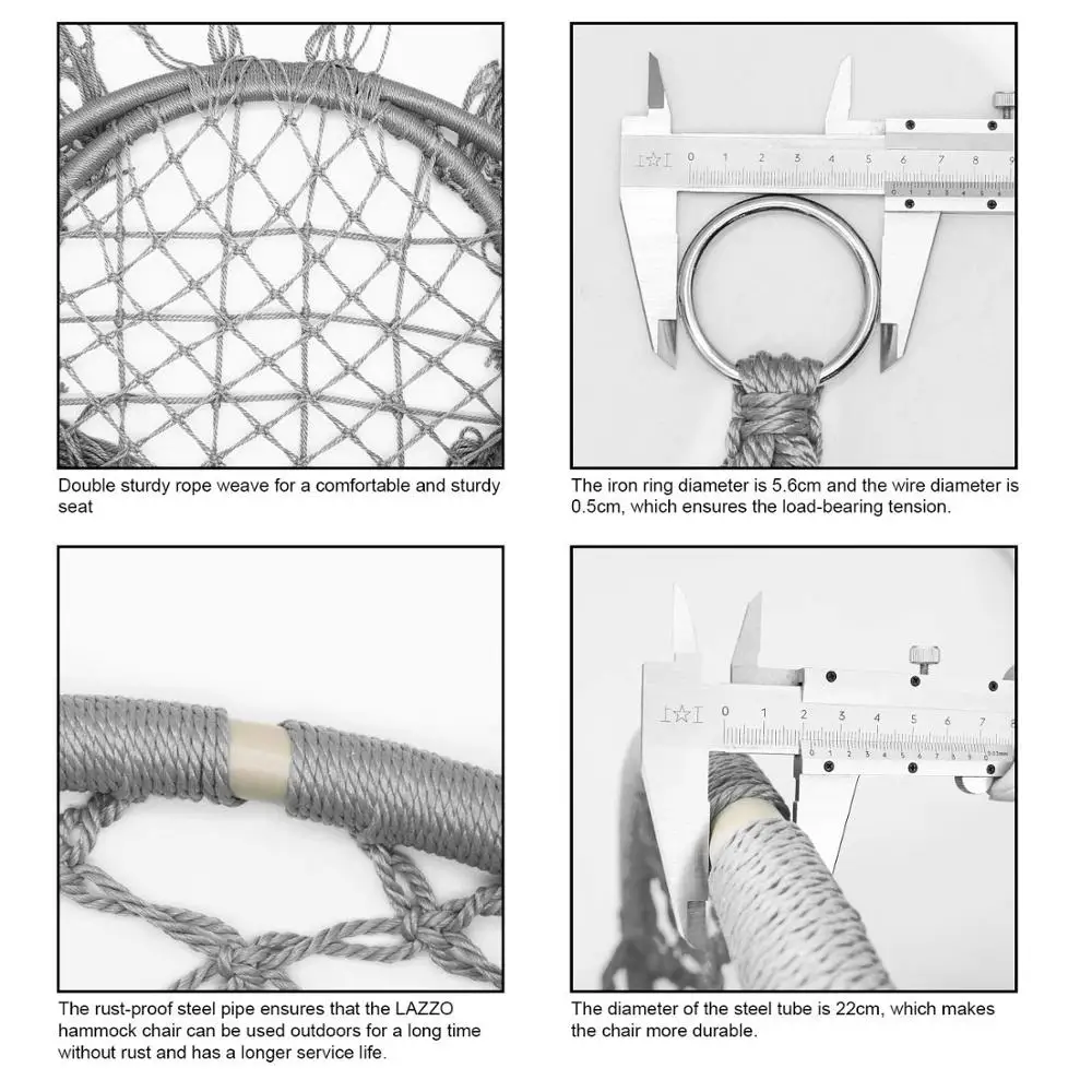 Качели для патио, качели из полихлопкового шнура, Подвесные качели для сада, качели для гамака для спальни