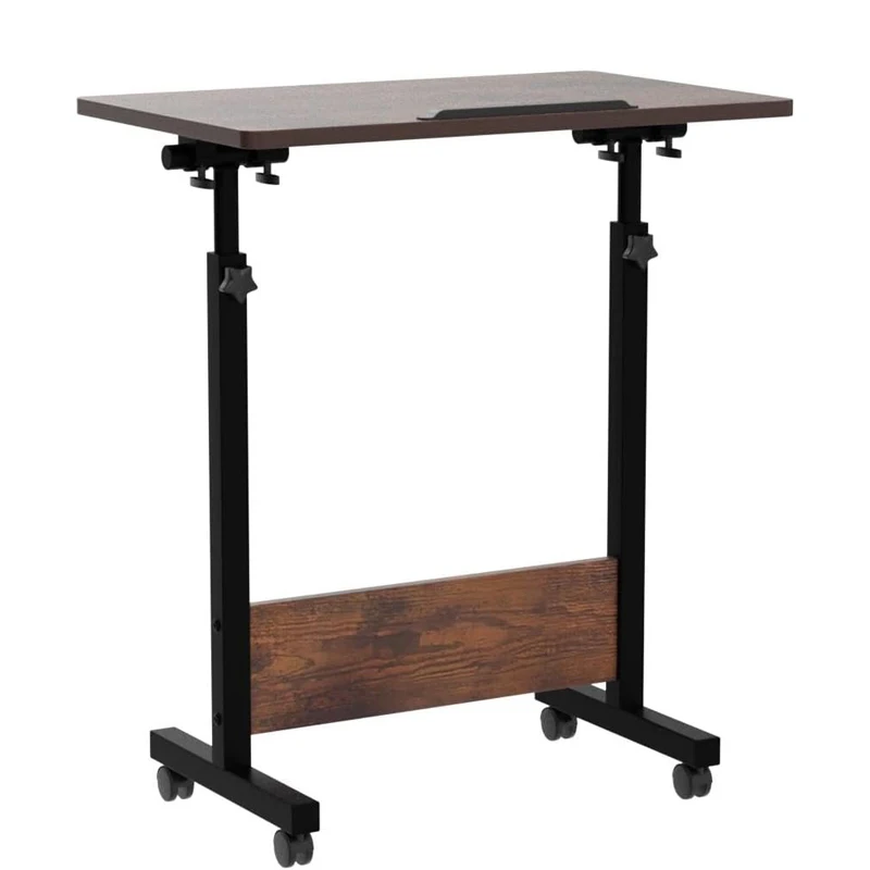 Easy to Assemble Rolling Computer Workstation with Lockable Wheels for Home Office