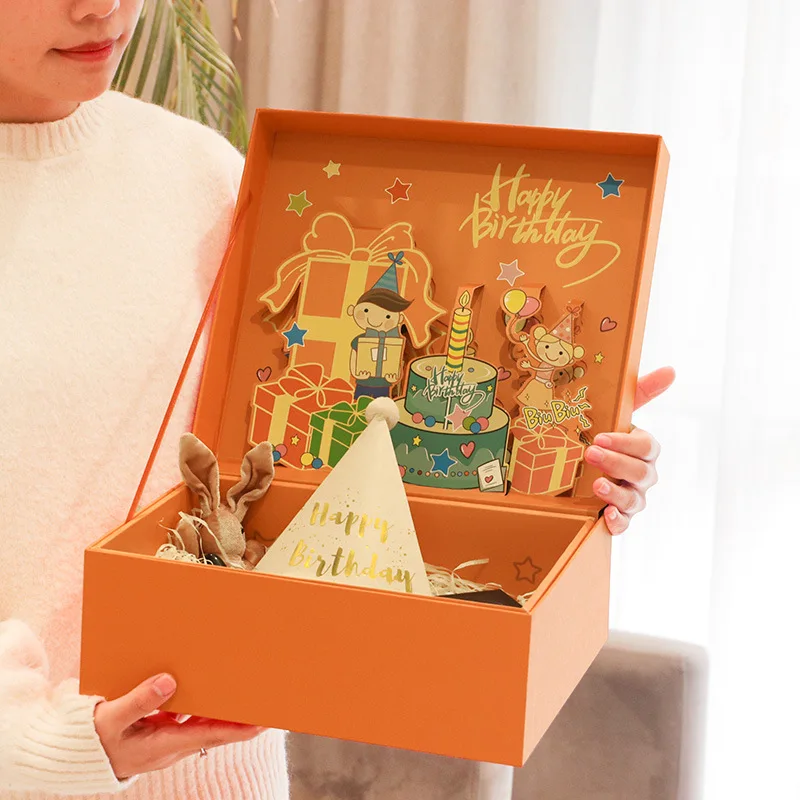 Wholesale Christmas Three-dimensional Practical Big Gift Box Ins Wind Surprise Net Red Birthday Gift Packaging Empty Box