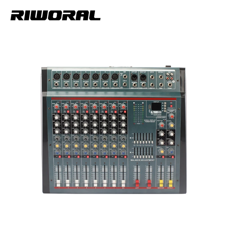 DN833 8 Channel professional sound audio power mixer usb interface controller mixer equalizer power amplifier