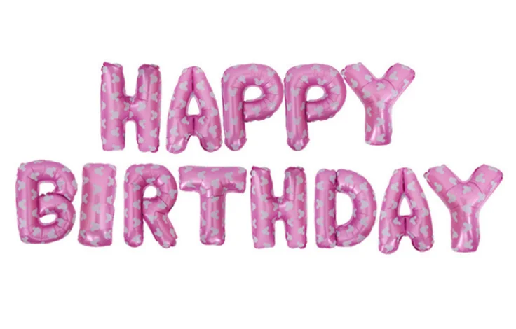 16inch Party Decoration Aluminum Film Happy Birthday Letter Balloons for Birthday Party Decoration