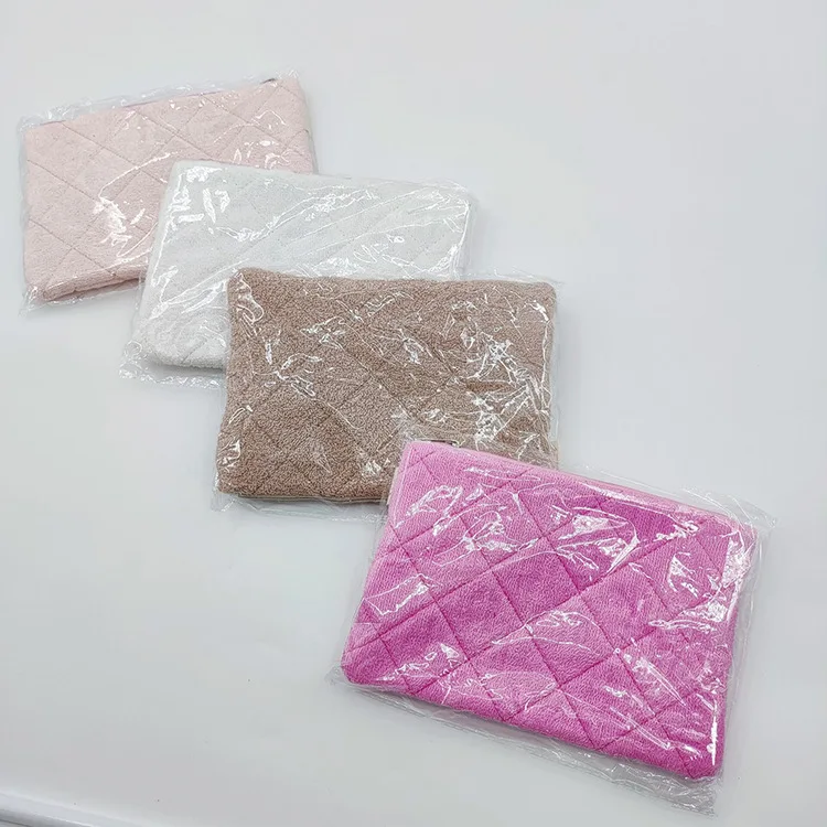 terrycloth toweling quilted cosmetics bag terry cloth towelling cosmetic bag makeup bag