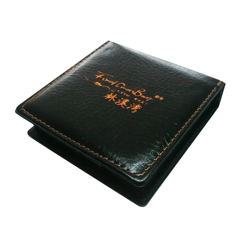 
PU leather box sticky notes memo set calendar with sticky note pad 