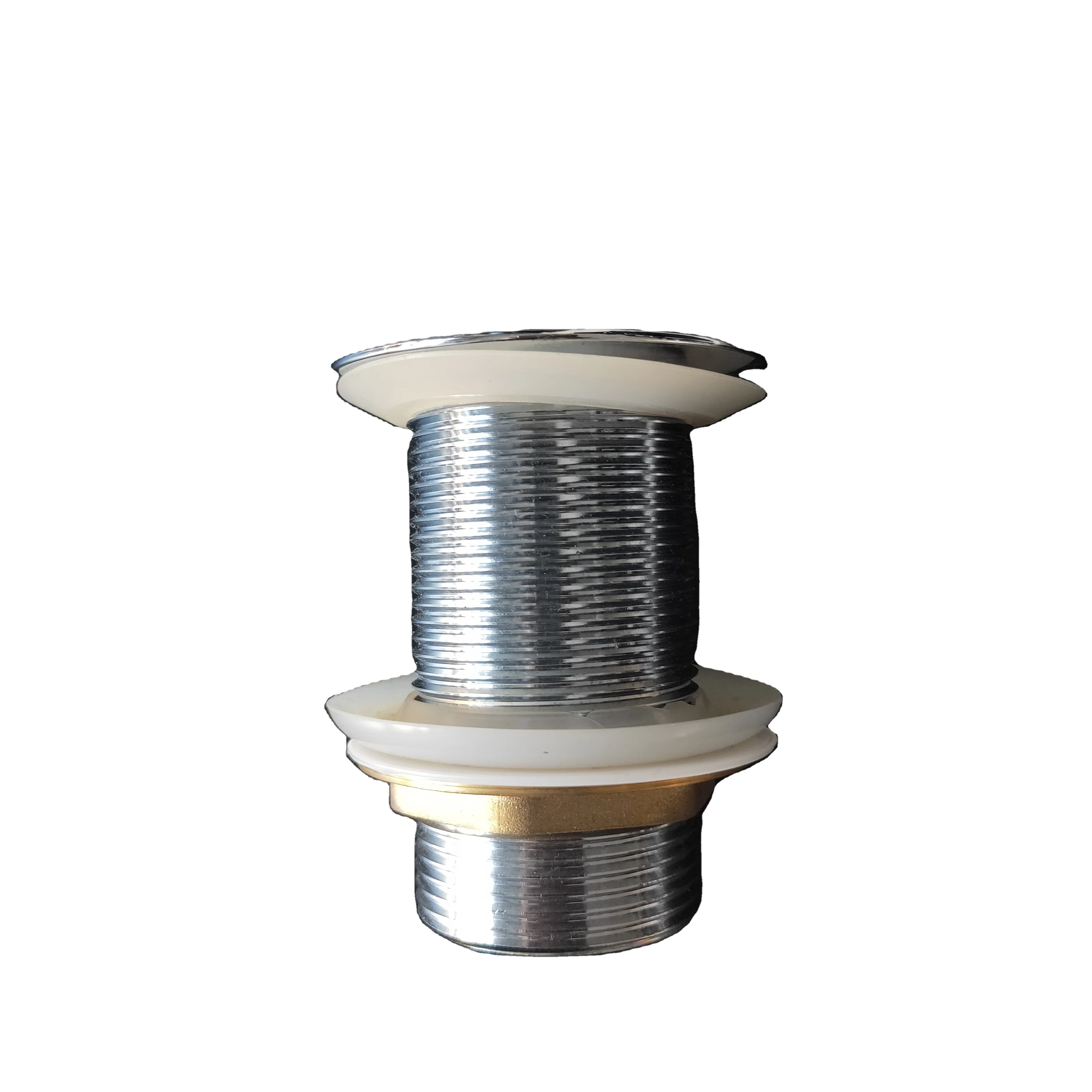 Modern Brass Clicker Clack Sprung Plug Bathroom Sink Basin Pop Up Waste Slotted with Overflow