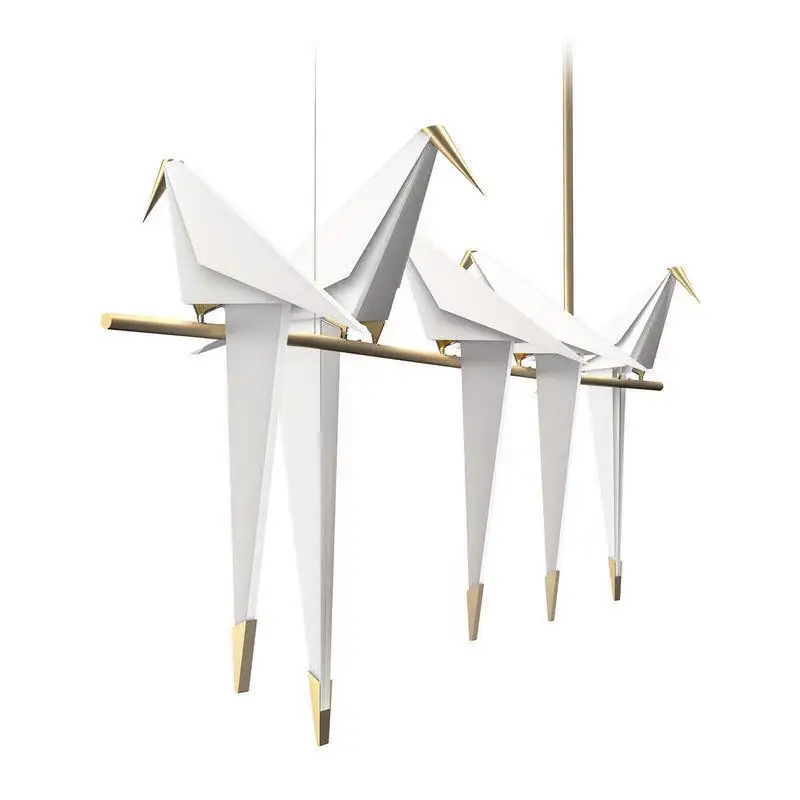 Nordic LED Bird Design Pendant Lamp acrylic gold Chandelier for hotel restaurant lobby