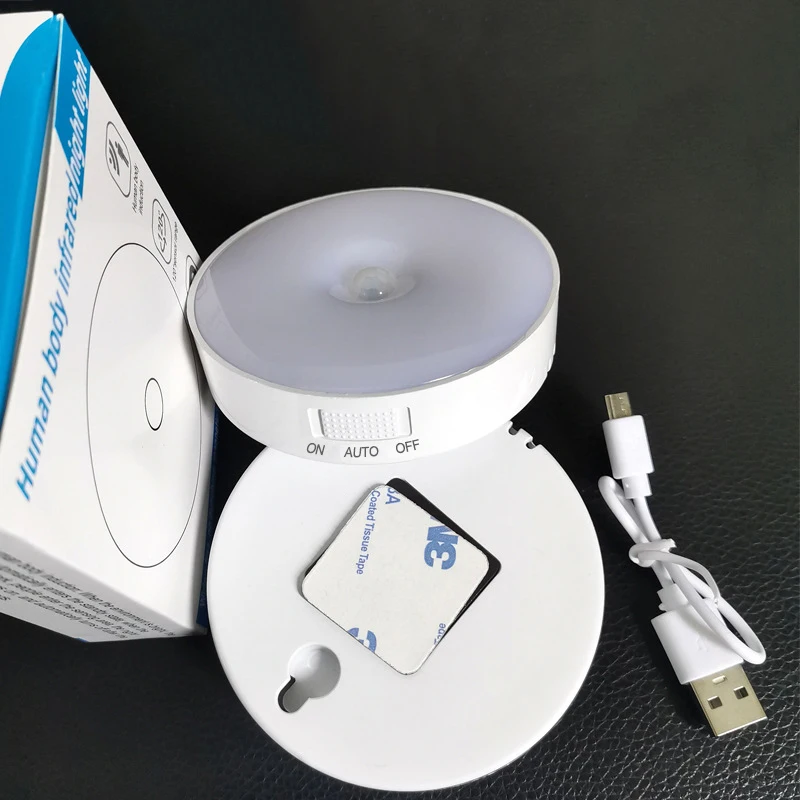 Wireless Motion Sensor Led Wall Light 5v 0.5w Bedroom Book Shelf Led Magnetic Puck Light
